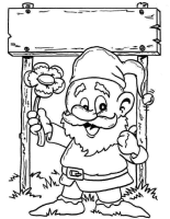 A coloring page of gnomes